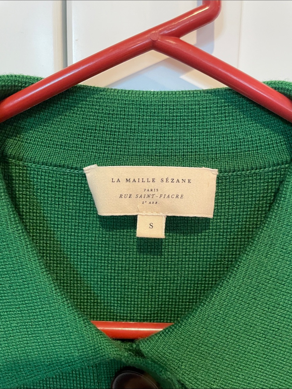 Sézane Bright Green Betty cardigan size S - Picture 4 of 5